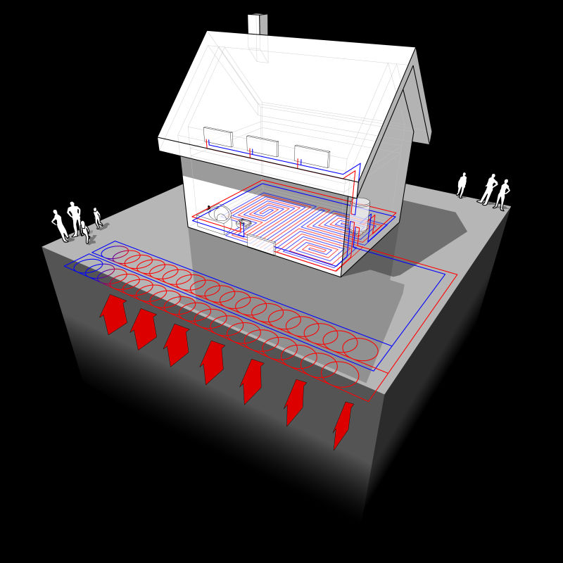 矢量抽象房屋地热效果的示意插图