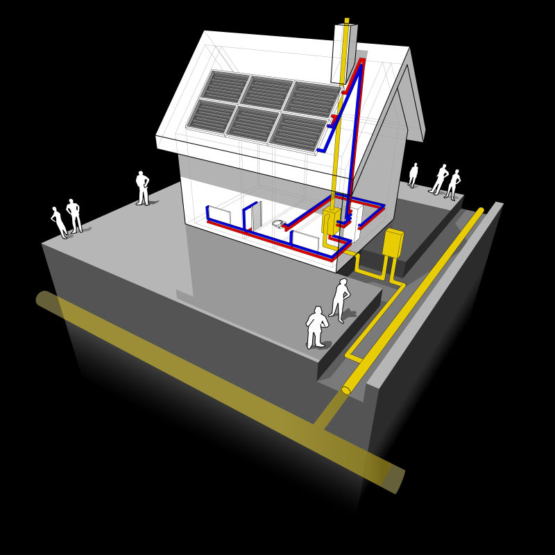 创意矢量天然气供暖插图