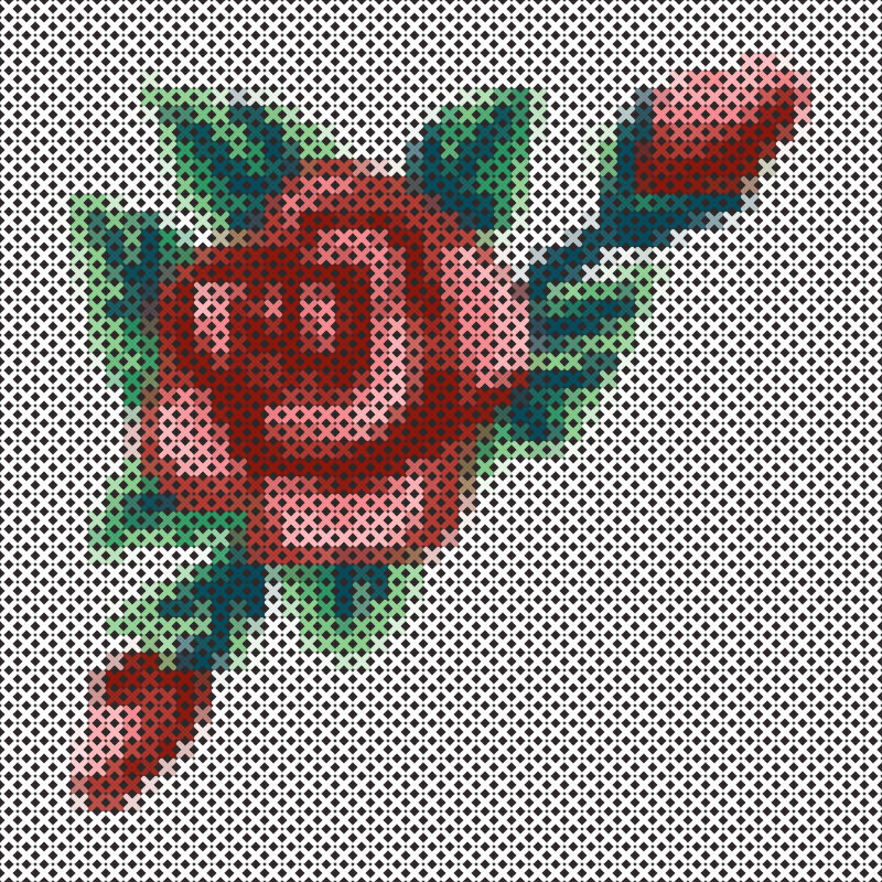 矢量的玫瑰刺绣图案