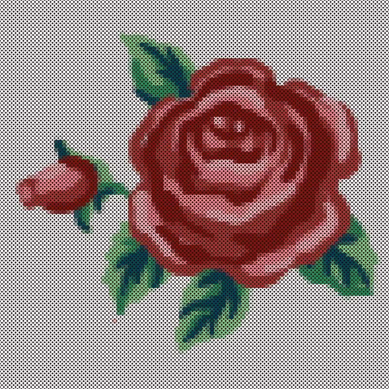 矢量的玫瑰刺绣设计