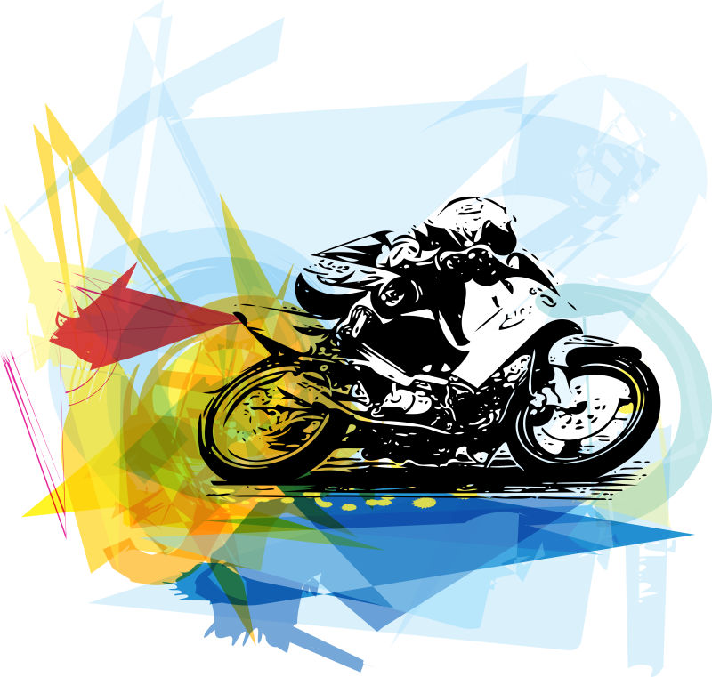 创意矢量骑摩托车的插图