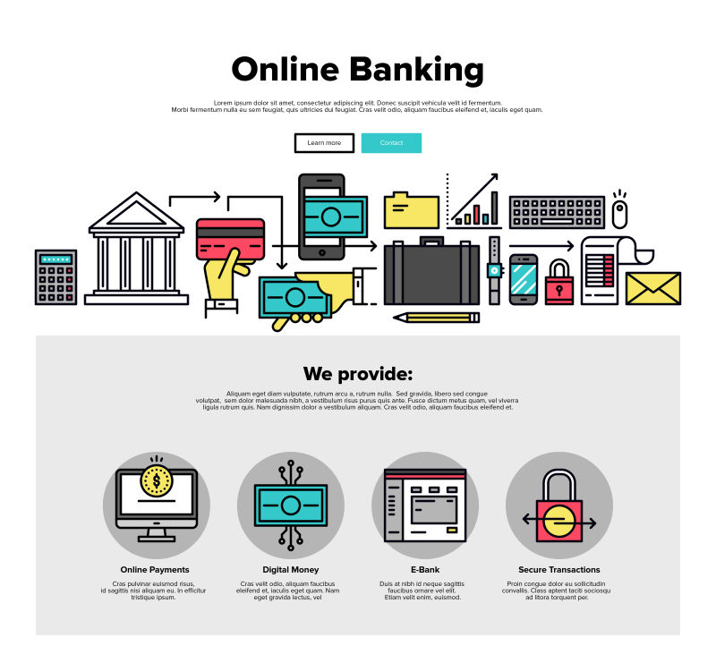 矢量的网上银行概念插图