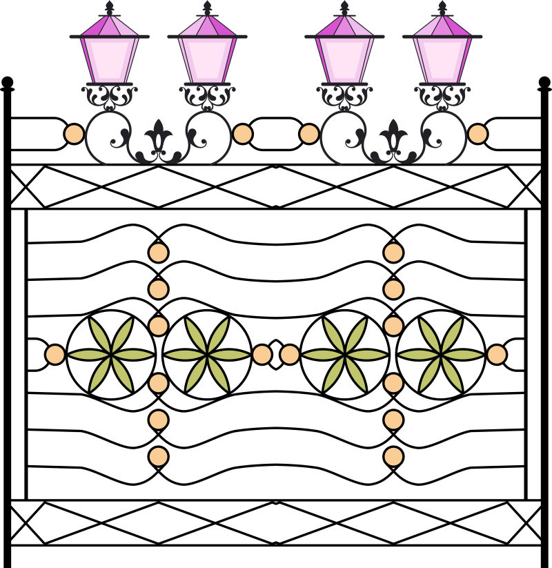 矢量精致设计的金属护栏设计