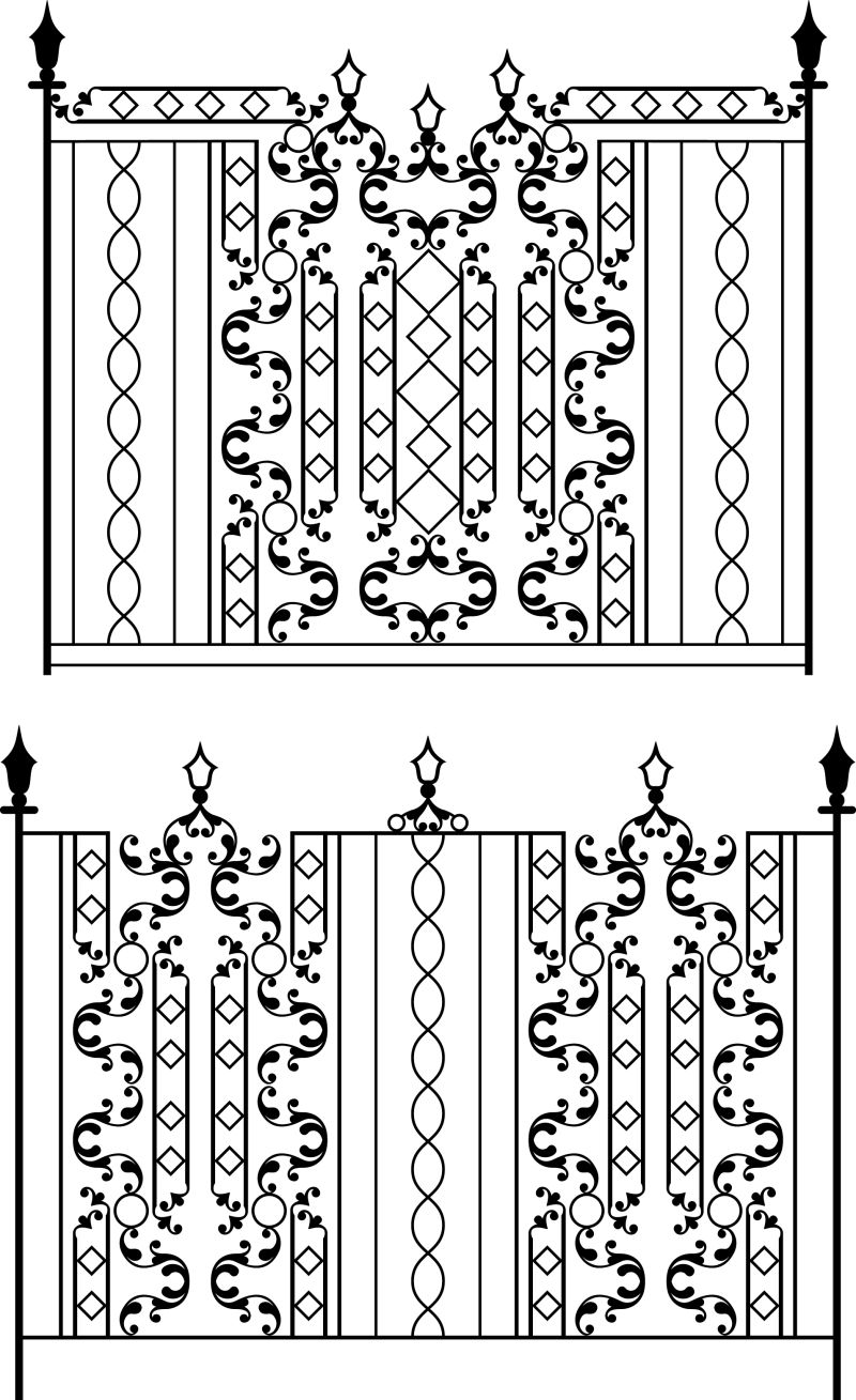 创意矢量华丽的金属护栏设计
