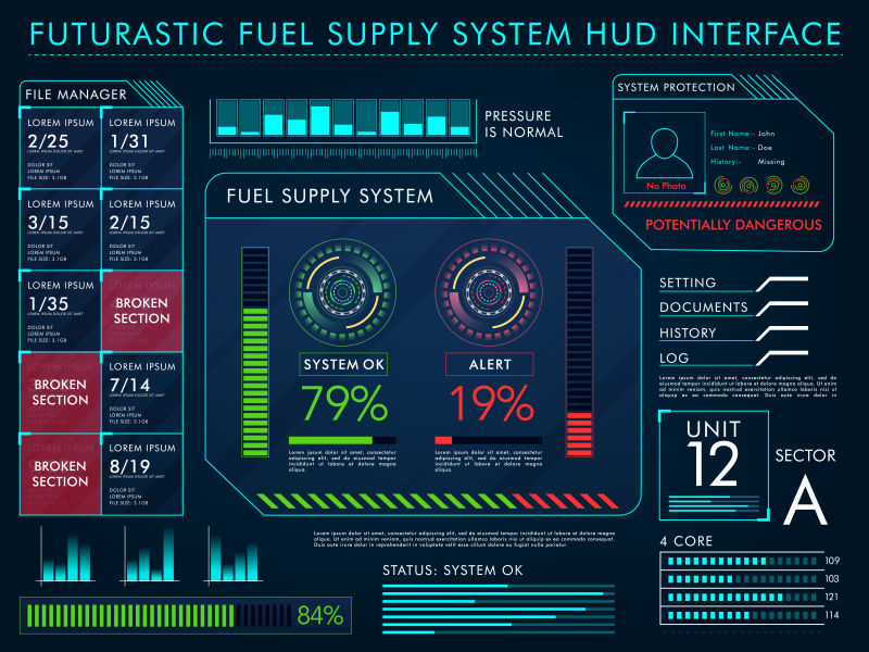 燃料供应系统HUD界面设计
