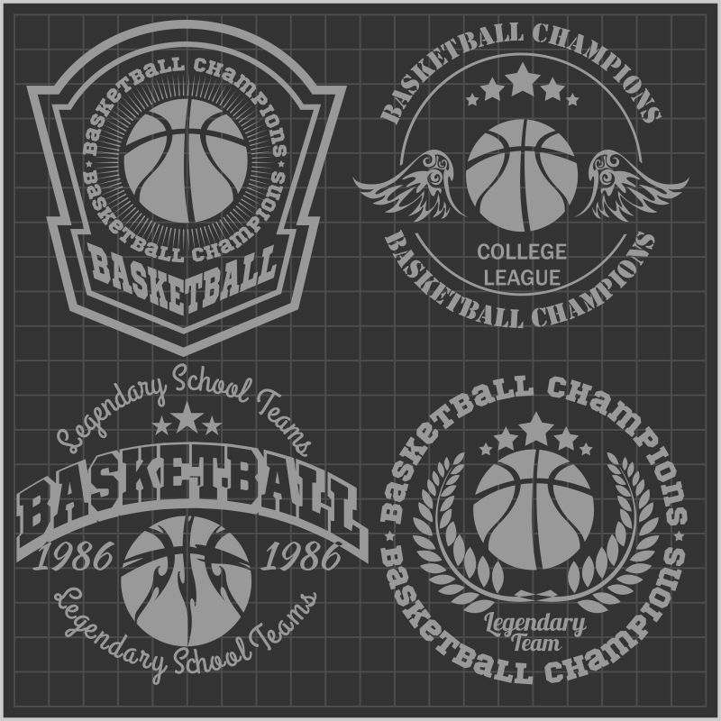创意矢量篮球创意徽章设计