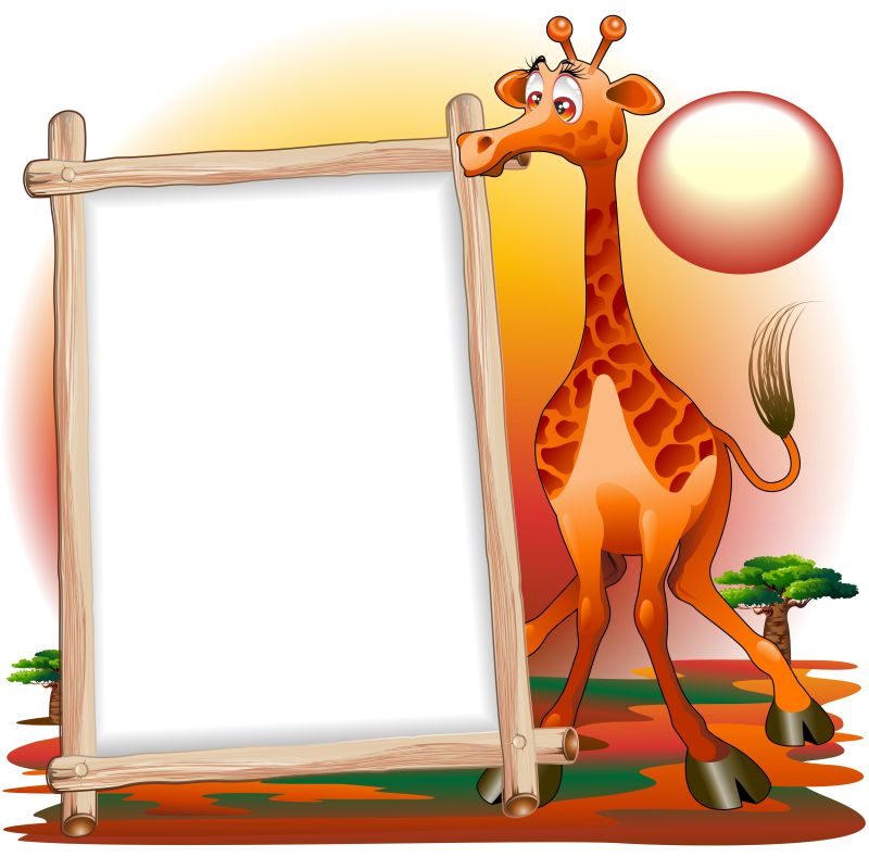 创意矢量卡通长颈鹿的插图