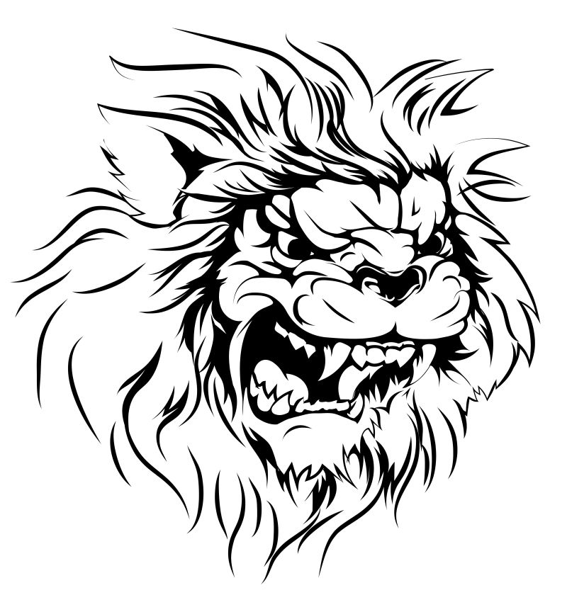 矢量狮子的创意插图设计