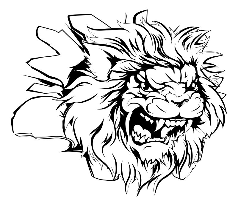 矢量创意狮子的插图设计