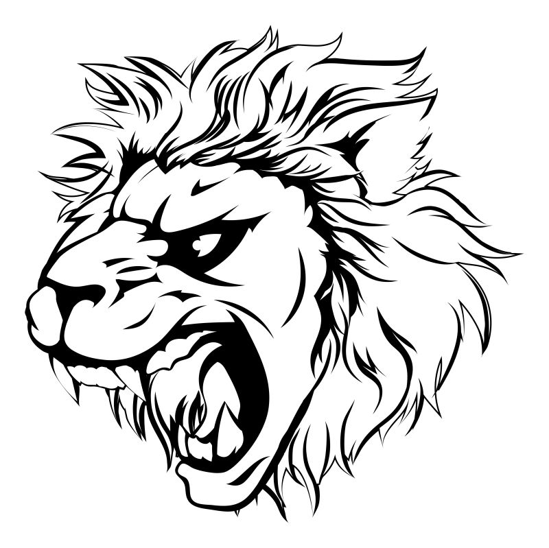 强壮的狮子矢量插图设计