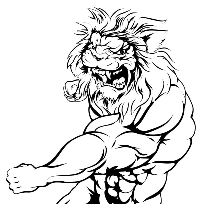 创意矢量拟人狮子的插图设计