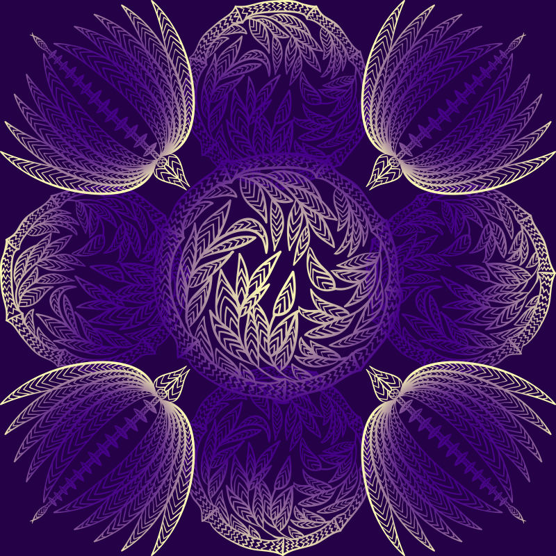 紫色民族花卉图案背景矢量设计
