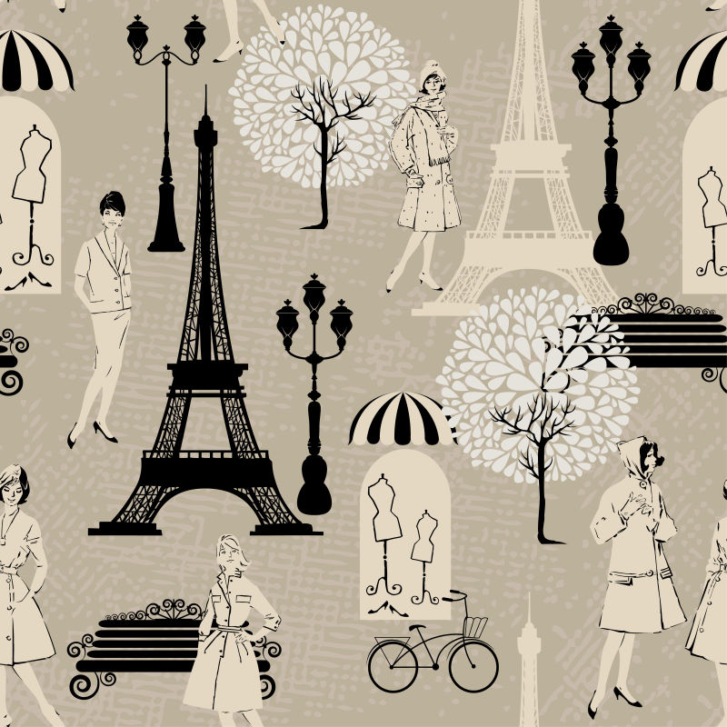 抽象矢量时尚巴黎的设计元素