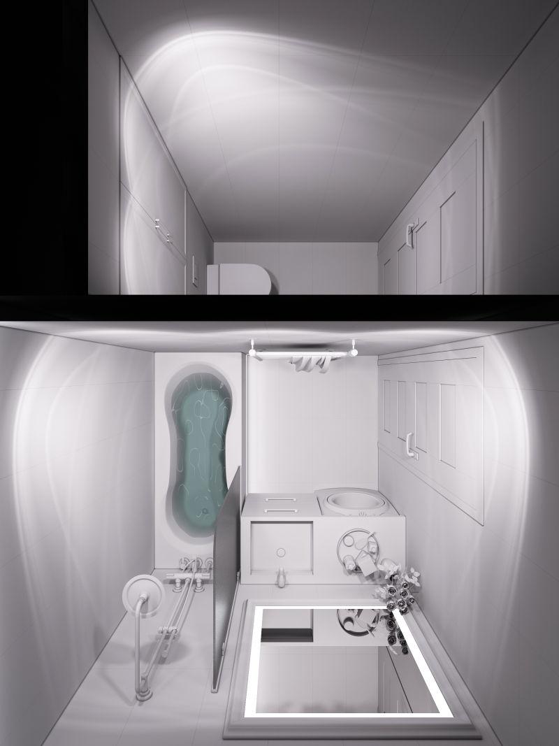 现代3D渲染的浴室