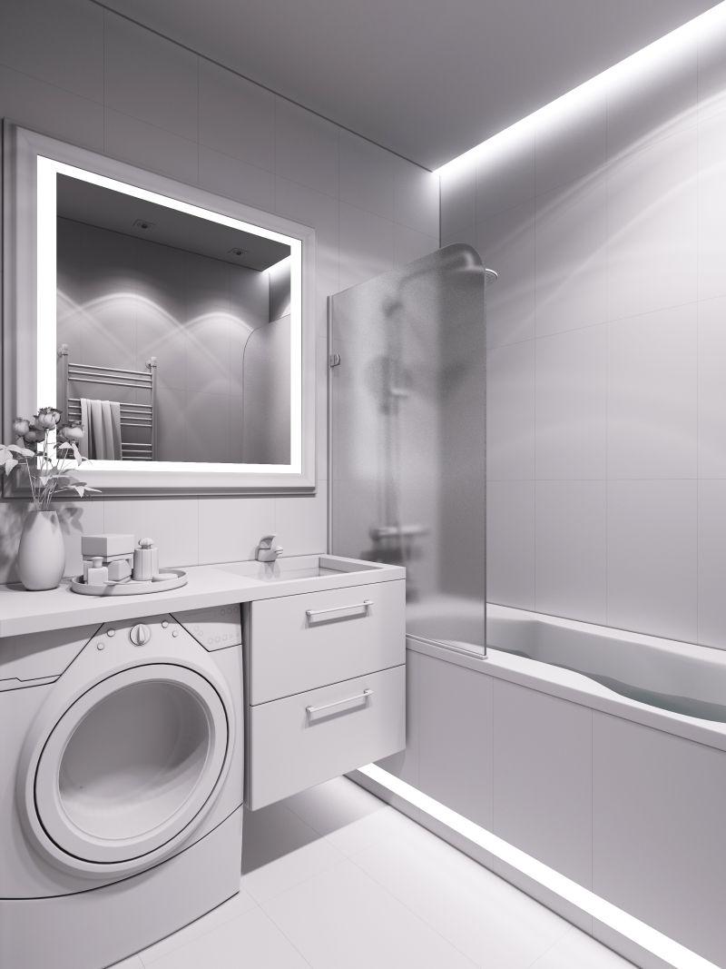 现代风格的3D渲染的浴室