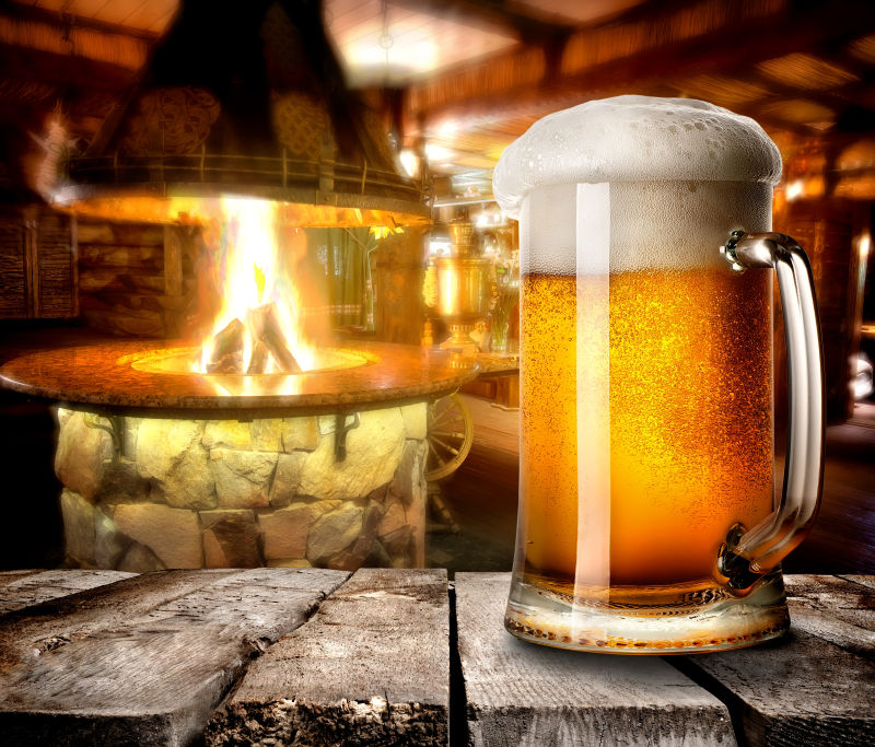啤酒与火炉背景