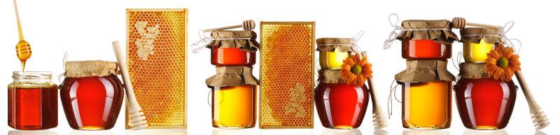 蜂蜜和玻璃杯
