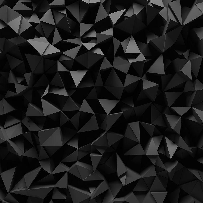 三维黑色三角几何背景