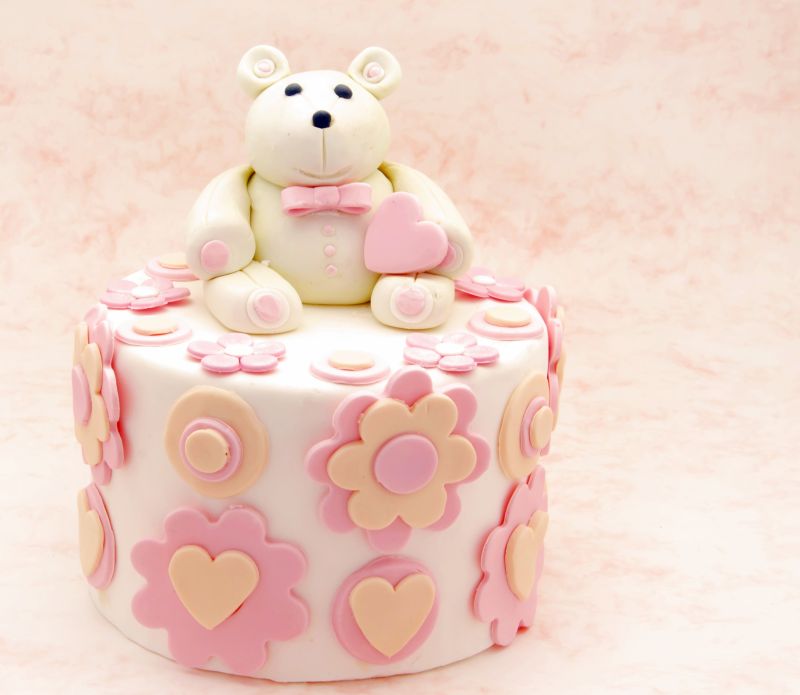 蛋糕与小熊装饰