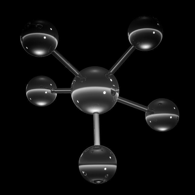 黑色背景上的3d分子图