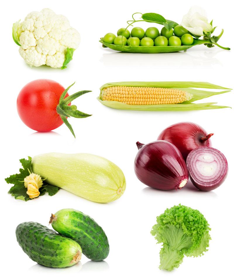 白色背景蔬菜集