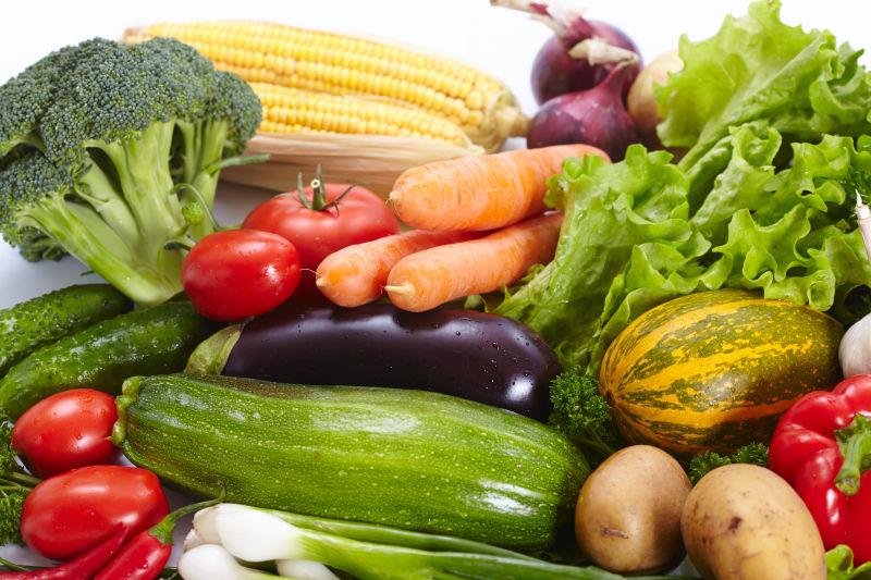 不同品种的新鲜健康蔬菜
