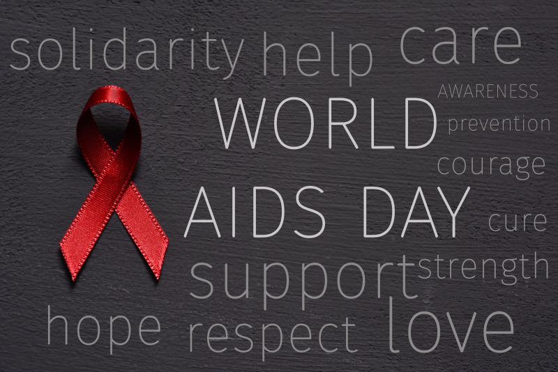 一条红丝带用于抗击艾滋病