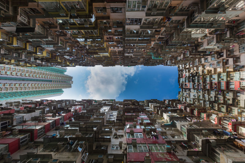 香港城市的住宅公寓