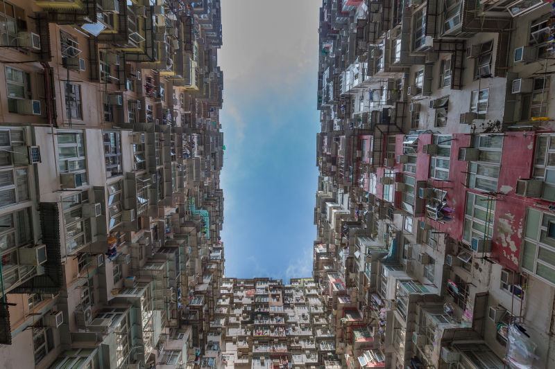 香港市中心的住宅公寓