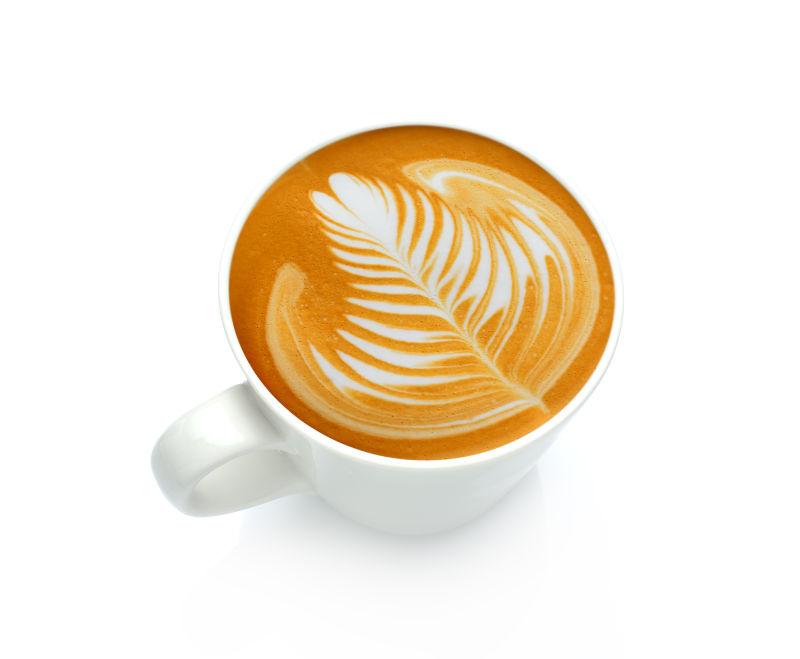 树叶形状的咖啡艺术