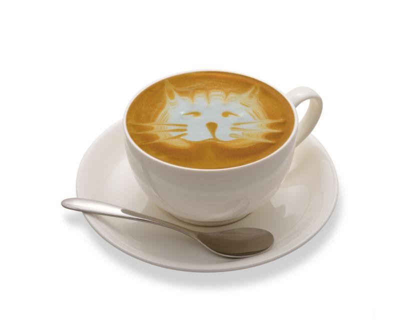 咖啡上的小猫图案