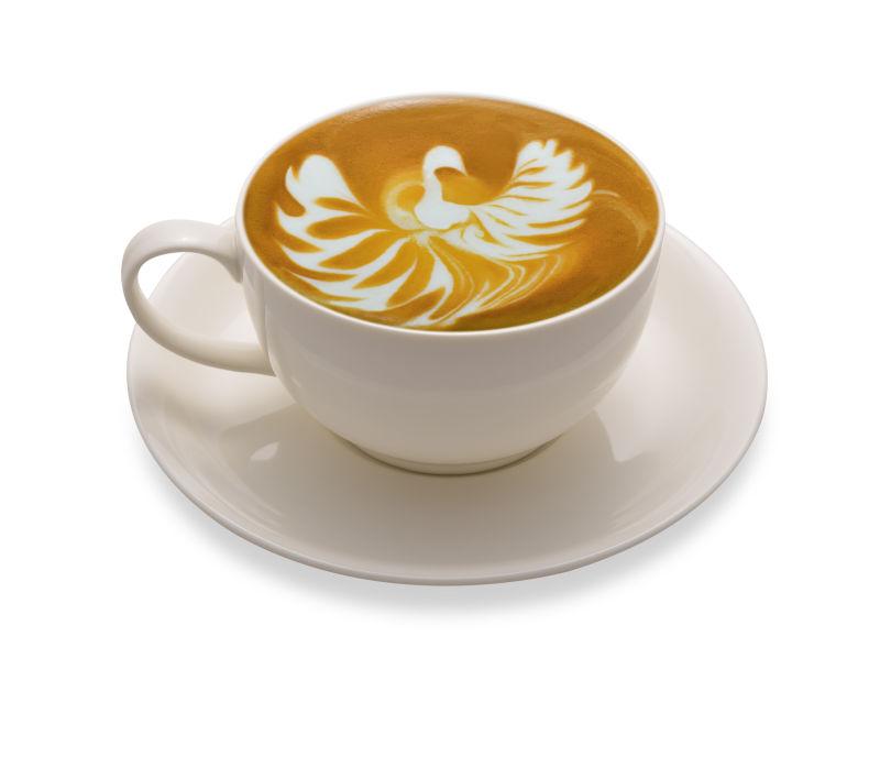 咖啡上的鸟图案