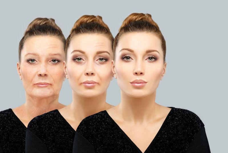 美女皮肤老化的过程