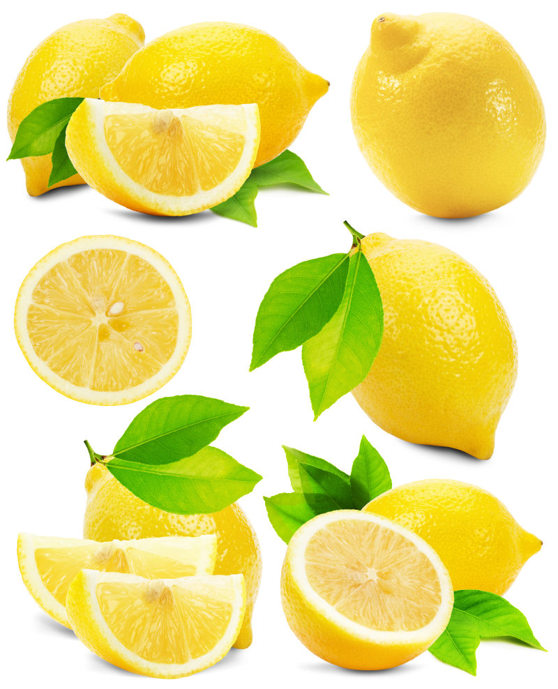 白色背景柠檬