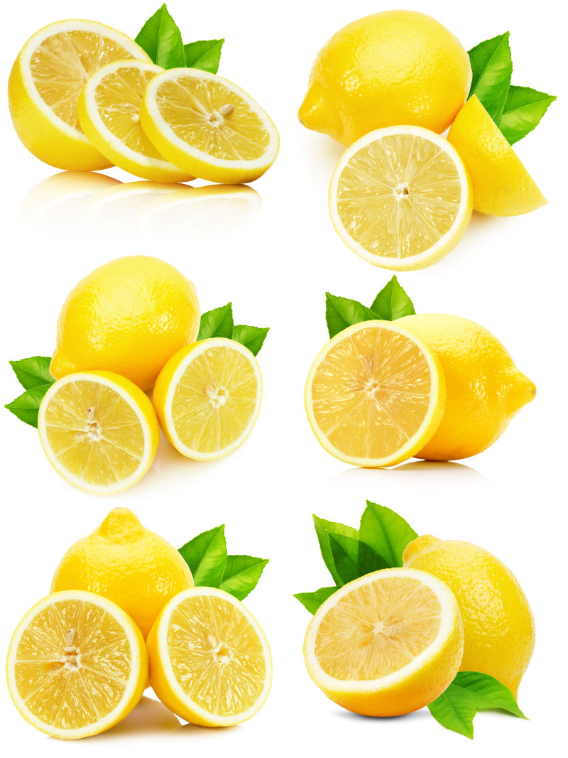 白色背景下的健康柠檬