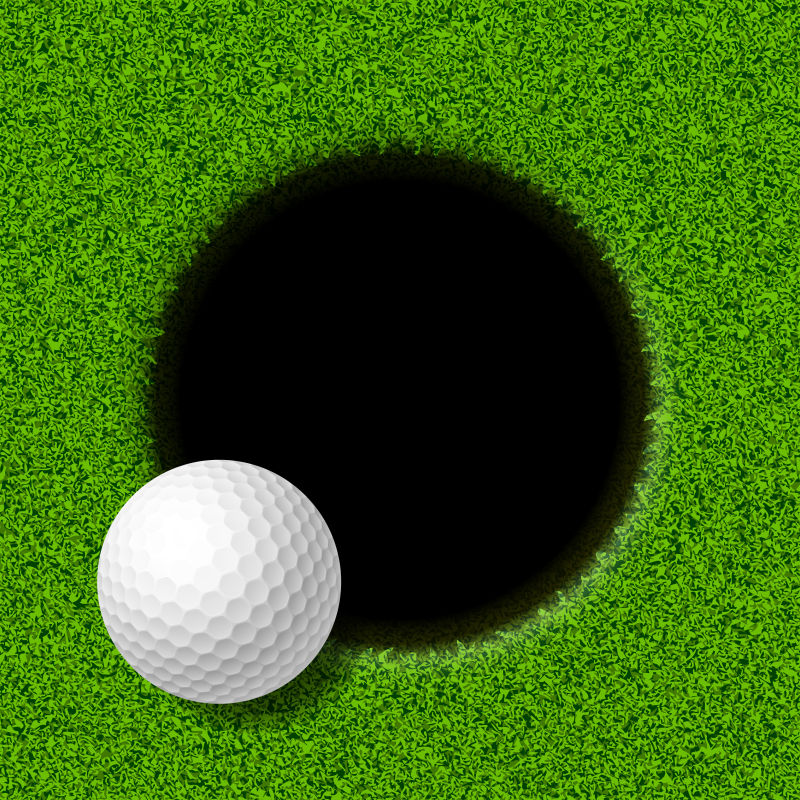 高尔夫球和球洞