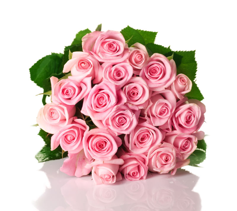 情人节粉色的玫瑰花束