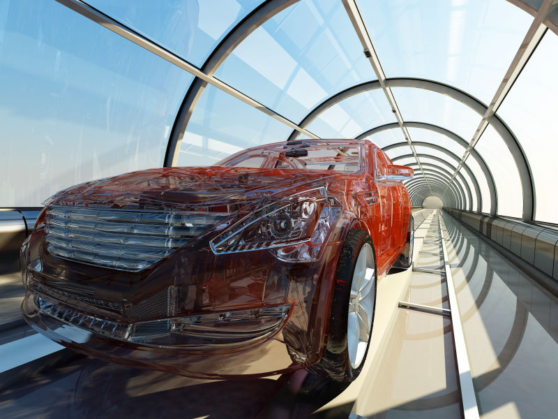隧道中的3d汽车模型