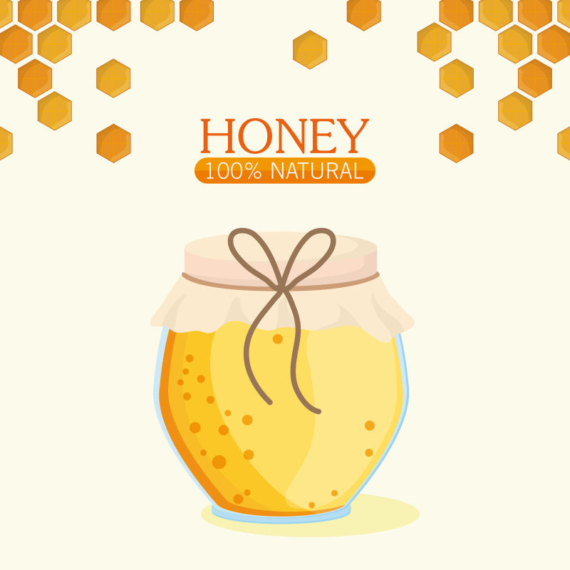 抽象矢量蜂蜜概念的平面插图设计