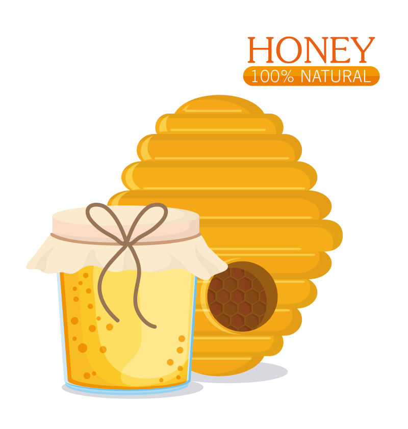 矢量新鲜采摘的蜂蜜插图