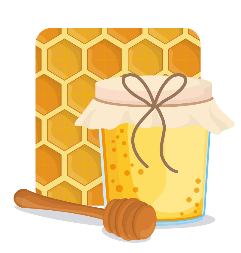 矢量新鲜健康的有机蜂蜜插图