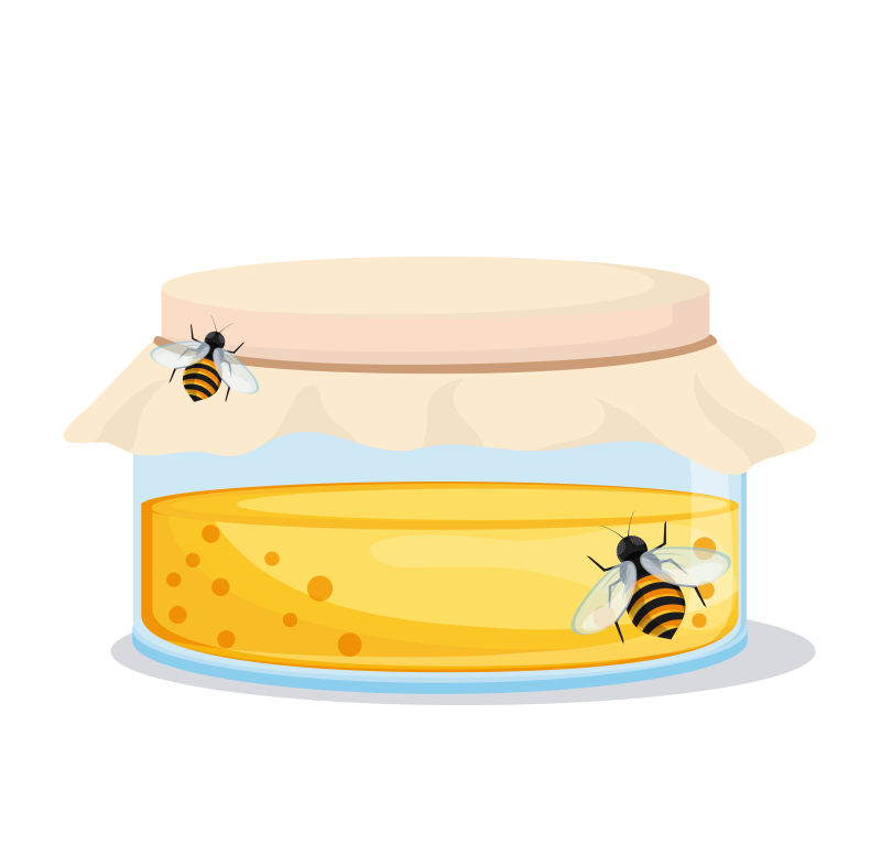 创意矢量新鲜采集的蜂蜜插图