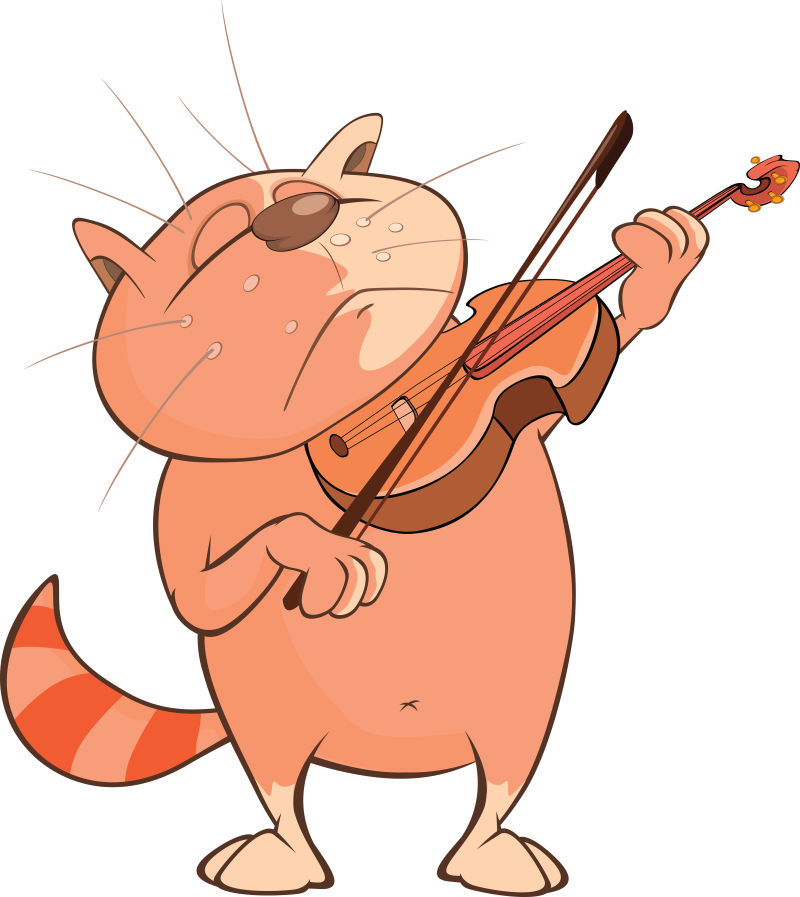 矢量猫咪小提琴手