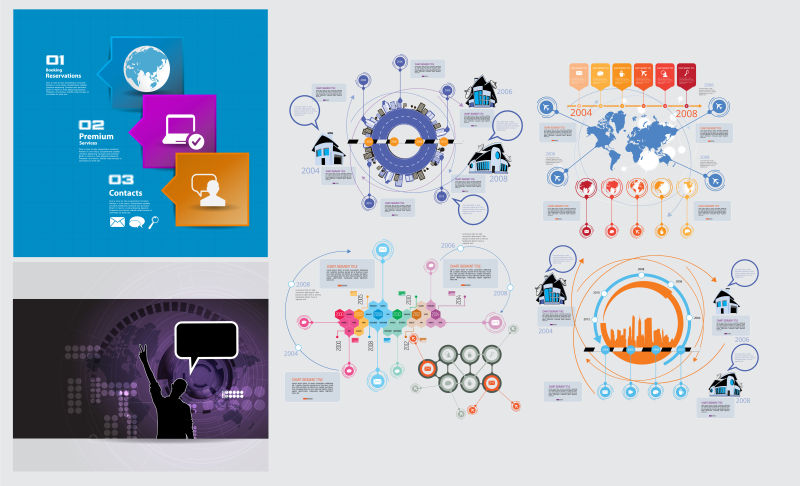 矢量的信息图表插图设计