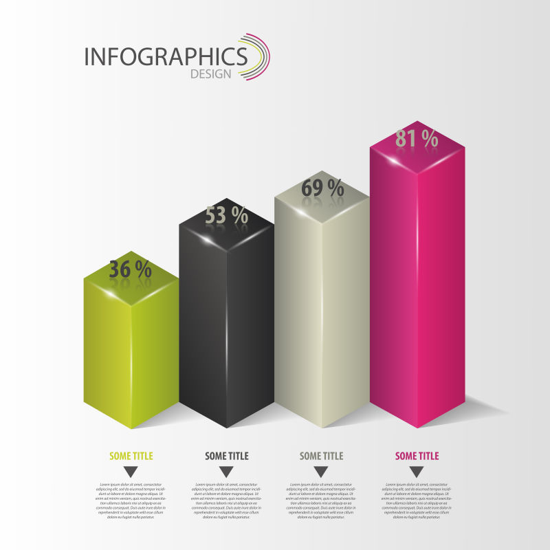 彩色柱形信息图表矢量设计