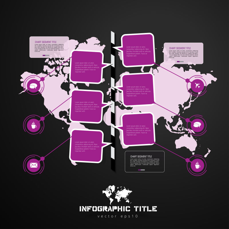 矢量紫色的创意现代信息图表设计