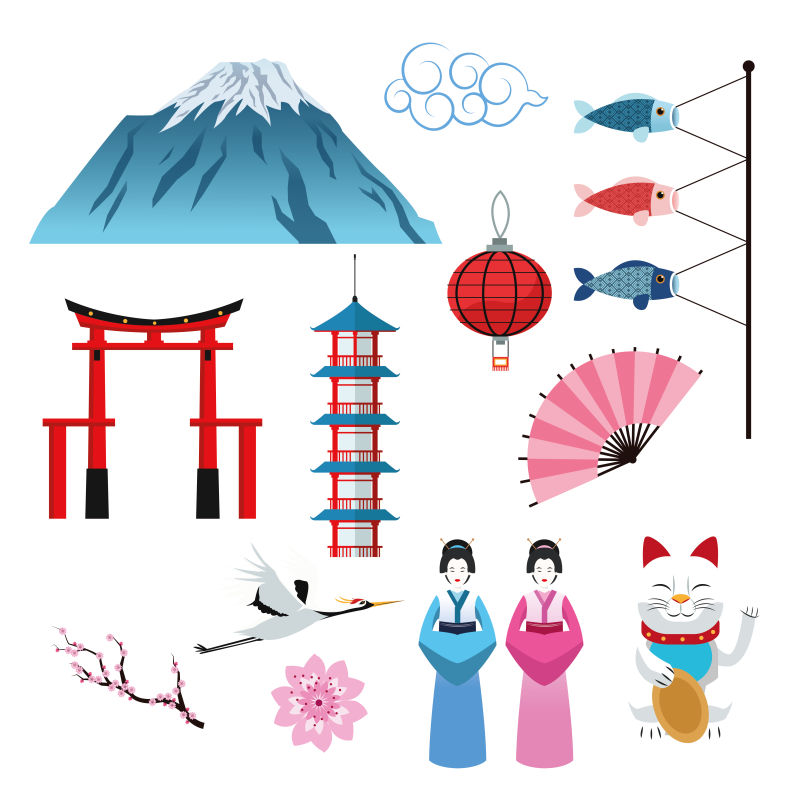 日本文化插图矢量设计