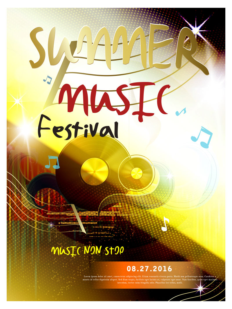 矢量夏季音乐节的海报设计