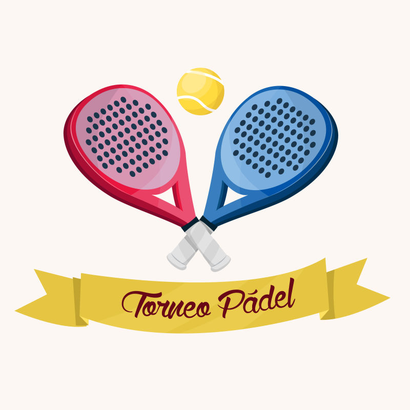 两个彩色网球拍矢量插图