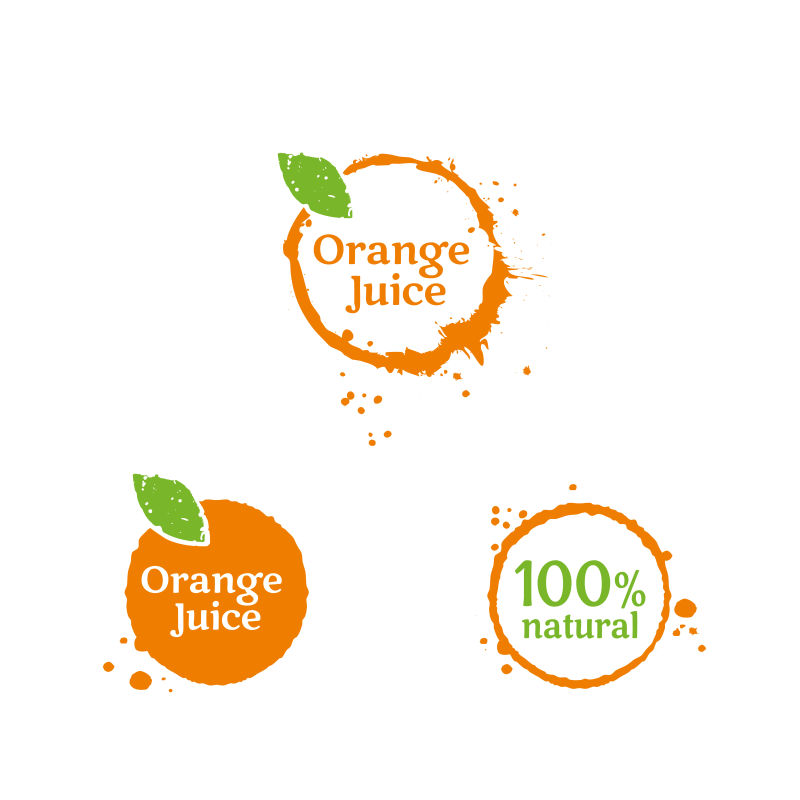橙色水果标志矢量设计